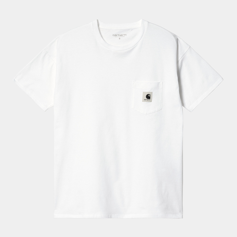 White Women Carhartt Pocket T-Shirt | VBC-587693