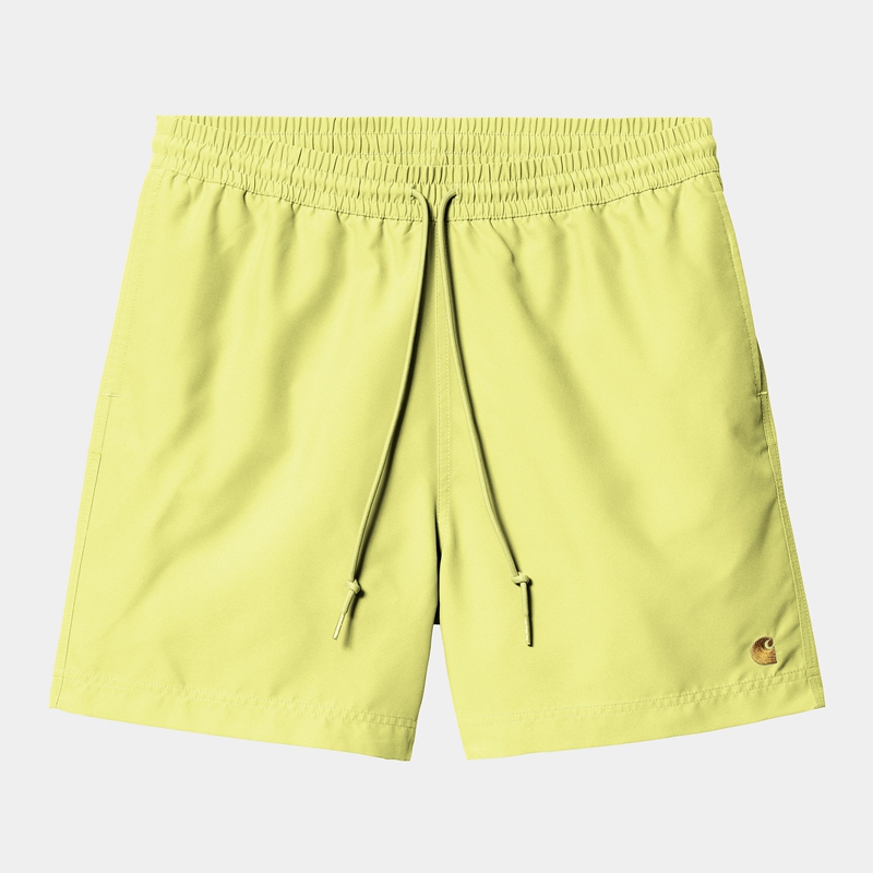 Yellow Men Carhartt Chase Swim Trunk Shorts | SNB-106849