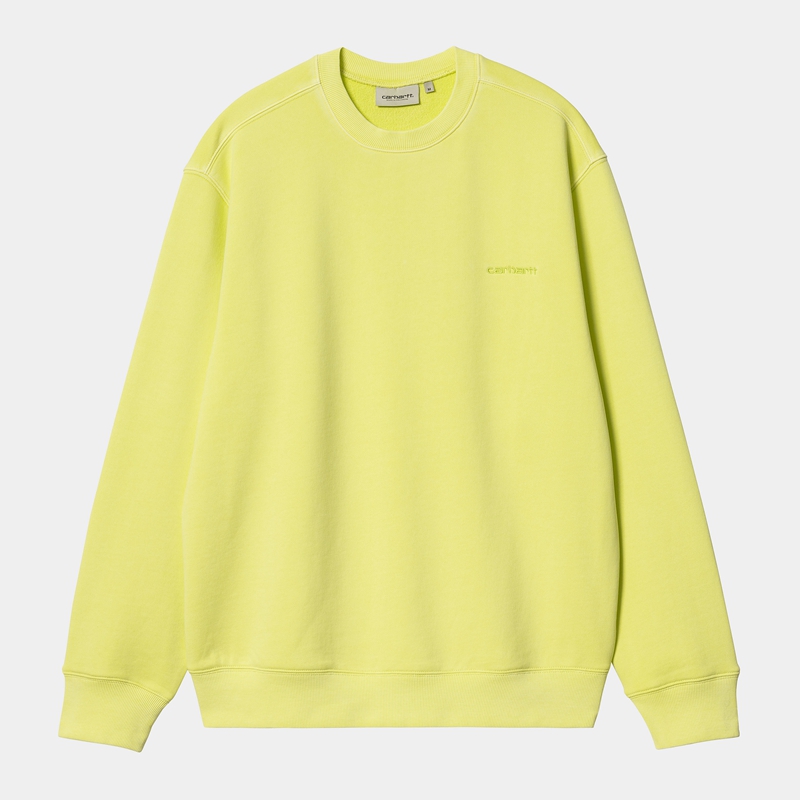 Yellow Men Carhartt Duster Script Sweatshirt | BDK-758046