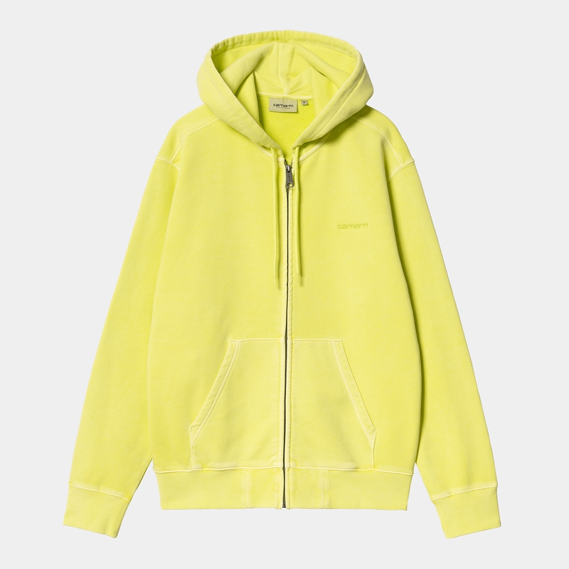 Yellow Men Carhartt Hooded Duster Script Jackets | TFG-709546