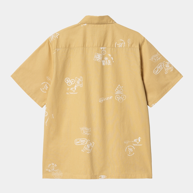 Yellow Men Carhartt Stamp Shirts | SDO-354781